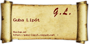 Guba Lipót névjegykártya
